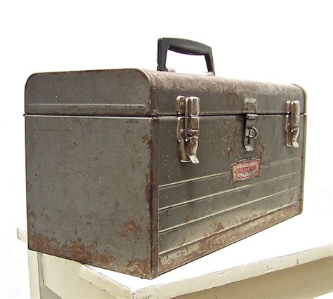 vntage tin top metal products tool box|Vintage Tin Tool Box .